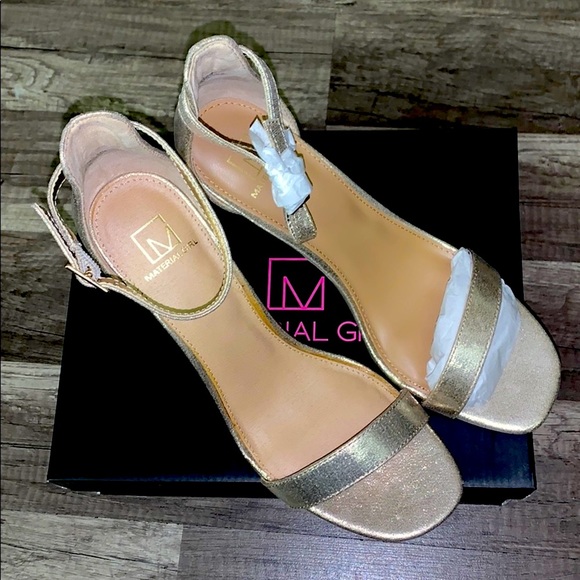 Womens MG35 Blaire2 Ankle Strap Sandals, Gold - Picture 3 of 8